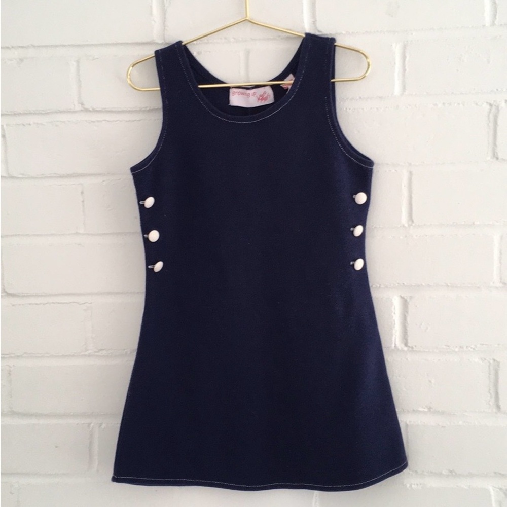 Lord & Taylor Classic Navy Blue Sleeveless Nautical Sailor Dress Size 5-6